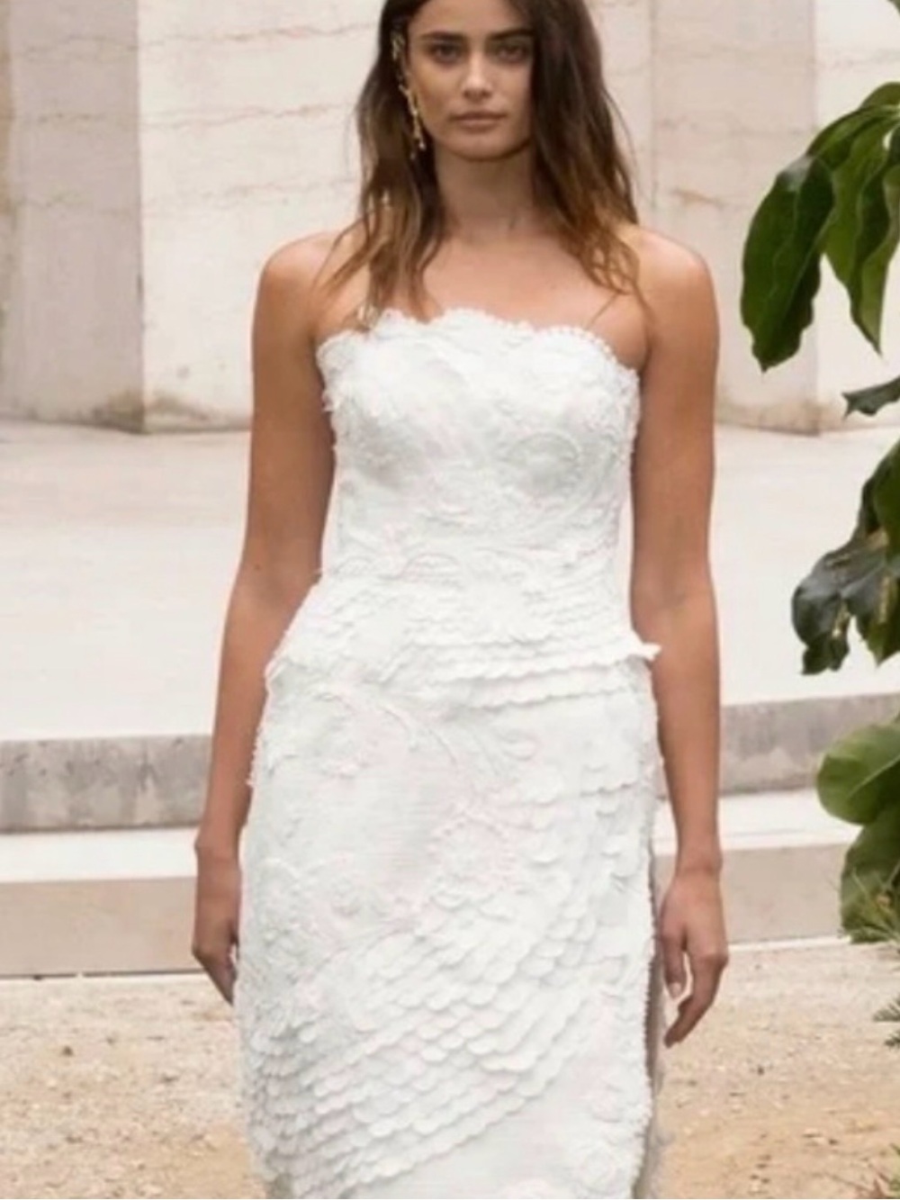 Zimmermann White Pearl Detail Strapless Midi Dress Size 1